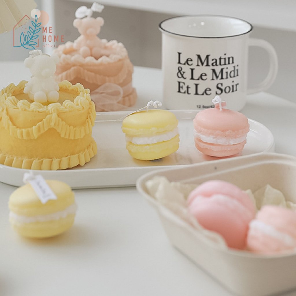 เทียนมาการองสุดน่ารัก สีพาสเทล หอมหวานสำหรับตกแต่งบ้าน เทียนหอม เทียนตกแต่ง - รูปที่ 5