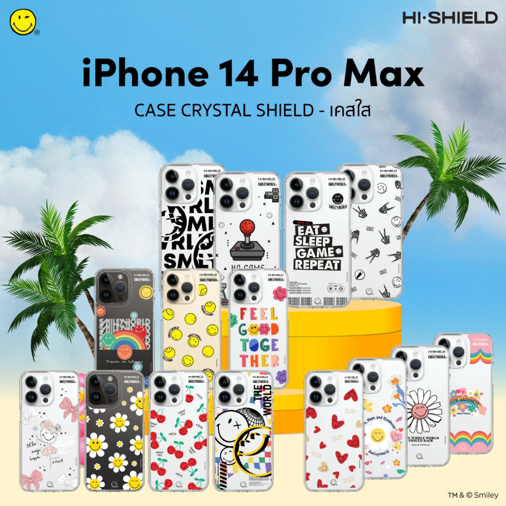 [for iPhone14 Pro Max] HI-SHIELD เคสมือถือใสกันกระแทก 1.5 เมตร เคสiPhone14 Pro Max ลิขสิทธิ์แท้ Smil