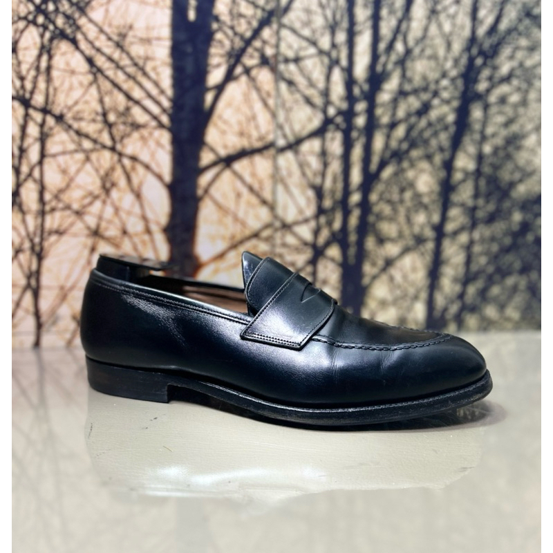 Crockett & Jones Henley black penny loafer made in england