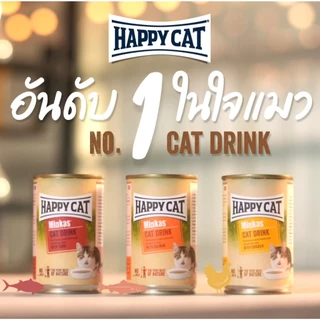 (1โหล) HAPPY CAT Minkas Cat Drink ไก่ แซลมอน ทูน่า 135 ml x 12 กระป๋อง สารอาหารพร้อมดื่ม