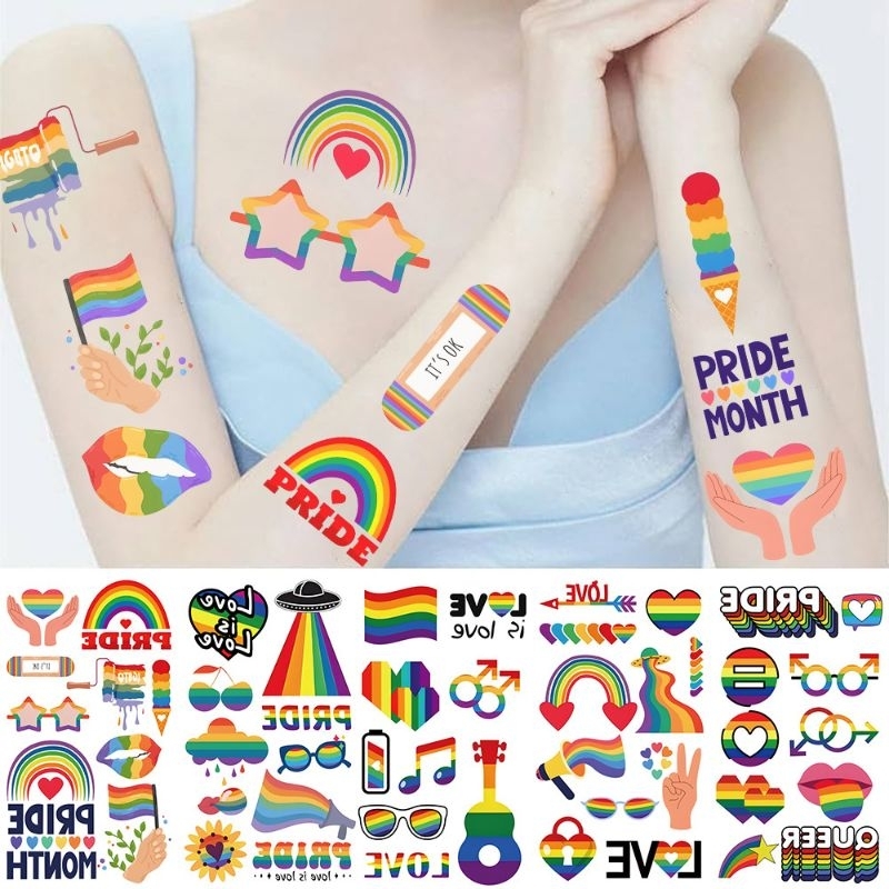 🌈 ราคาต่อ 1 แผ่น 🌈 Pride Tattoo สายรุ้ง Rainbow แทททู