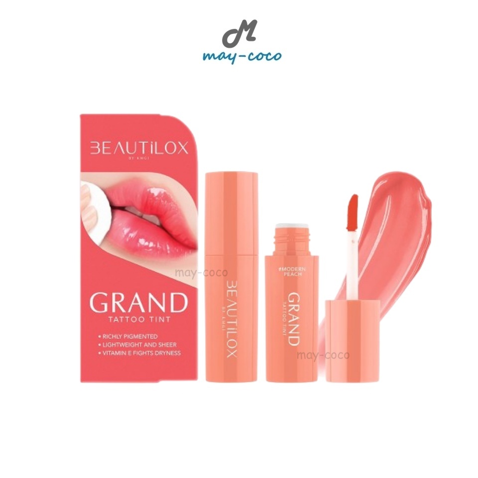 ถูก/แท้/มีไลฟ์ ลิป BEAUTILOX Grand Tattoo Tint ทินท์แทททู ลิปทินท์ เนื้อเจล บางเบา ปากอวบอิ่ม สีชัด ติดทน