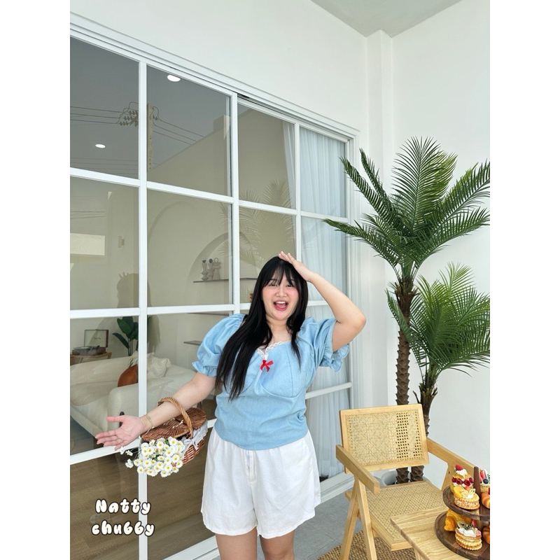 🧸𝐂𝐡𝐮𝐛𝐛𝐲𝐋𝐚𝐧𝐝.(อก38-50)🪐Pluto Shirt💫 รุ่นพลูโต เสื้อสาวอวบ พลัสไซส์ ผ้ายีนส์ ดีเทลน่ารัก #Sh084