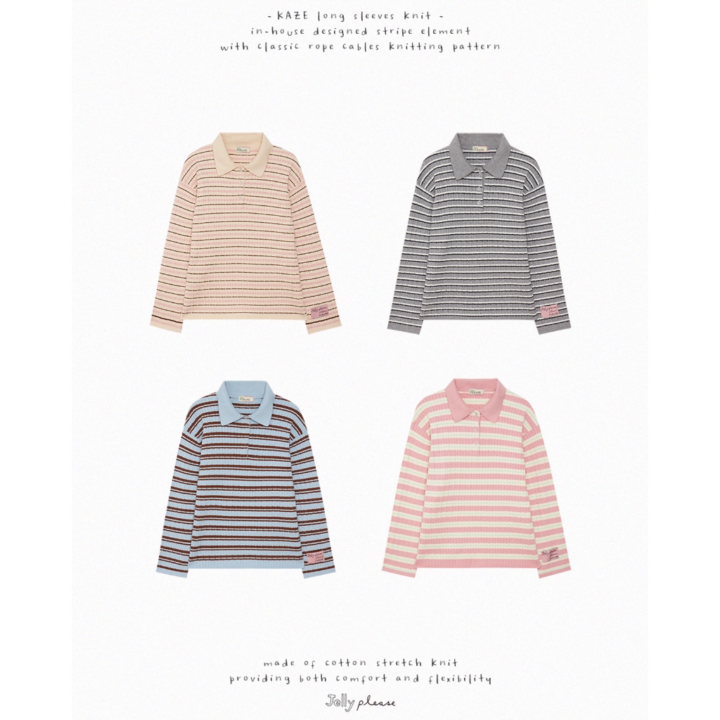 JELLYPLEASE - (🧶KNIT pieces) KAZE | long sleeves knit / พร้อมส่งทุกสี