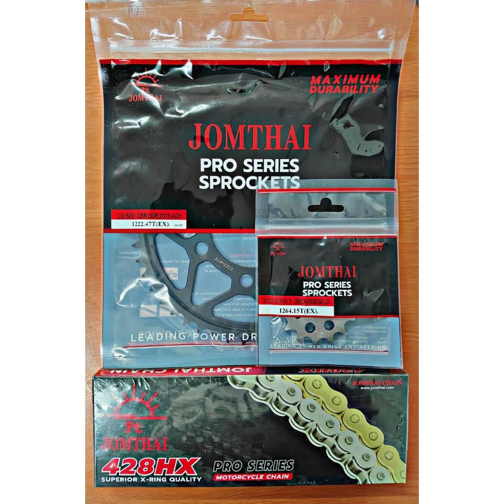 ชุดโซ่-สเตอร์ CB150R (ปี 2017+) / CBR150R (ปี 2019+) ไล่เบา PRO SERIES ตราพระอาทิตย์ JOMTHAI แท้ 100%