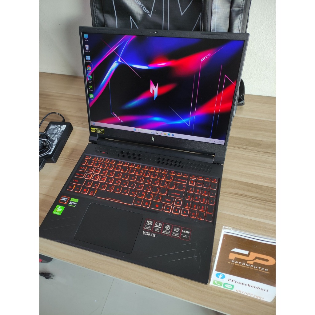 💻 โน๊ตบุ๊ค ACER NITRO V16 RTX4060 แรม 32 จอ165hz AI อายุ 6 เดือน เล่นเกมส์แรงๆ