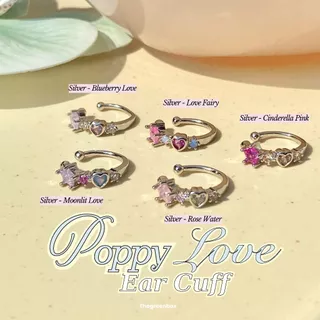 Poppy Love Ear Cuff ตัวเกี่ยวใบหู ใส่ได้เฉพาะข้างซ้าย บีบเพื่อปรับ - The Green Box