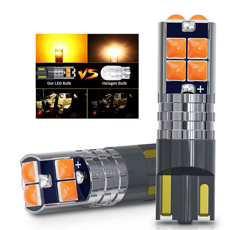 หลอดไฟเลี้ยวมอเตอร์ไซค์T10 LED สีเหลือง รับประกัน1ปี (1คู่)