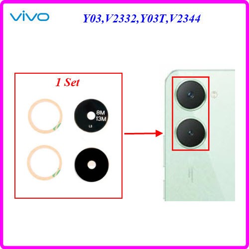 ชุดกระจกเลนส์กล้อง Vivo Y03,V2332,Y03T,V2344,Y18,V2333