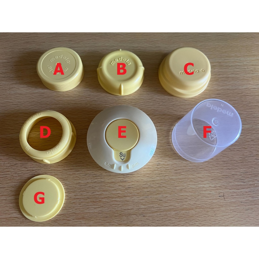 Medela travel caps, collars (ring), discs, solid lids (ฝาปิดขวด ริงวงแหวน ฝาปิดจุก)