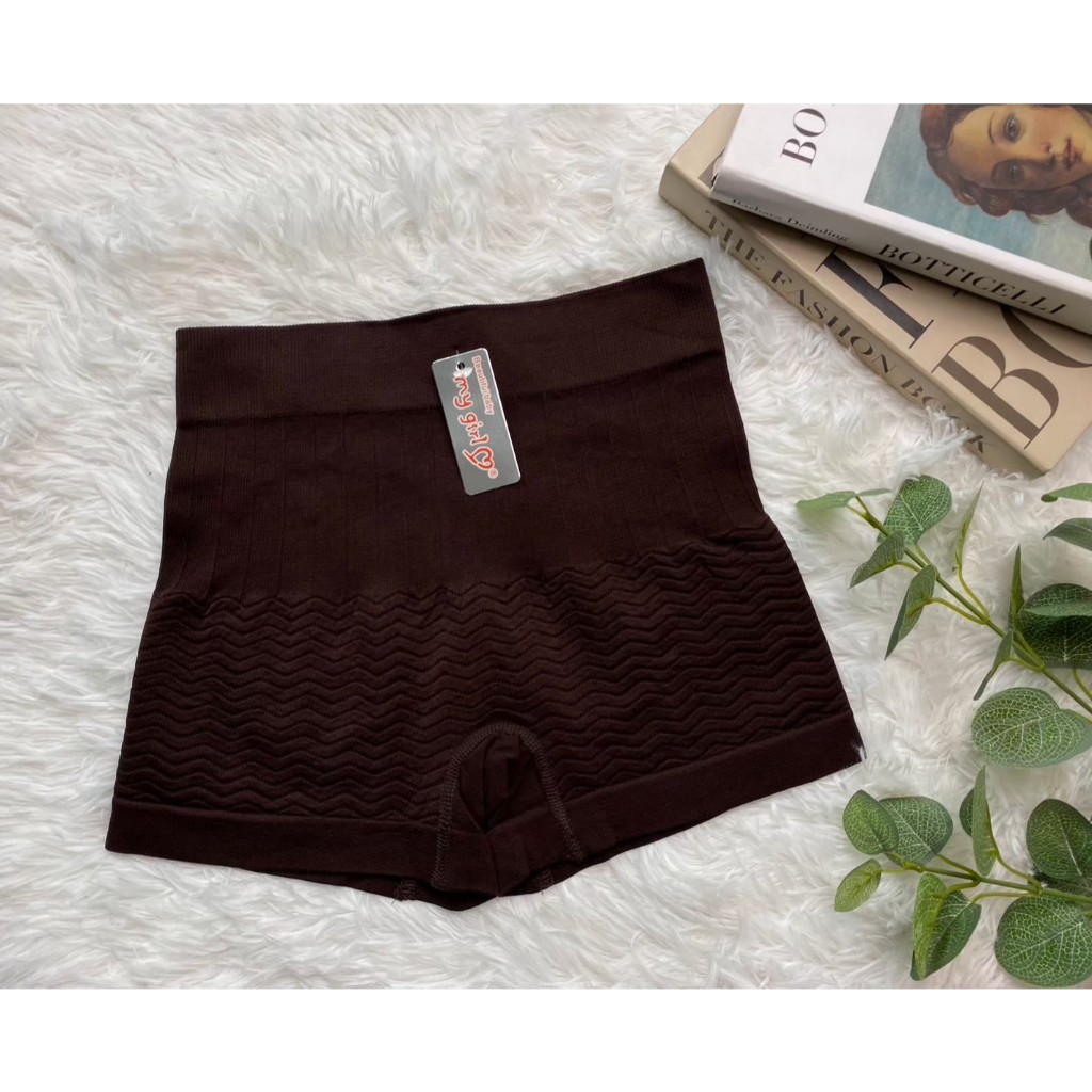 Bshop กางเกงชั้นในขาสั้นเอวสูง กางเกงสเตย์แบบผ้า