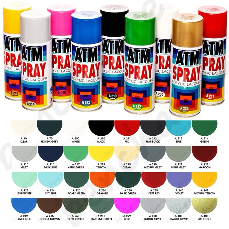 สีสเปรย์ ปริมาณสุทธิ 270 กรัม ATM Spray Acrylic Lacquer