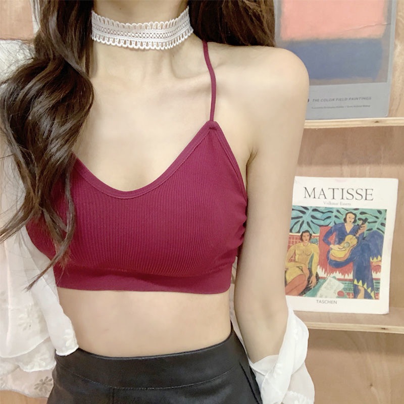 สปอร์ตบรา สายเดี่ยวผ้าร่อง ️เสื้อครอป แบบสวม มี7สี มีฟองน้ำ บราสายเดี่ยว บราผ้านิ่ม บราไร้ขอบ#05 ราคา ถูกที่สุด ดีลบีเคเค แกลเลอรีภาพที่ 7