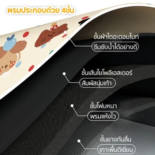 พรมห้องน้ำ40*60cm พรมเช็ดเท้าสำหรับห้องน้ำห้องครัว แผ่นดูดซับโคลนไดอะตอม