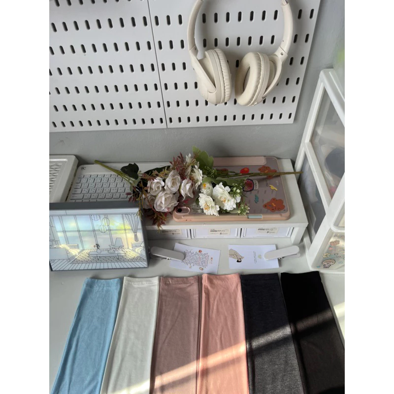 ปลอกแขนขอบเล็กผ้าเรย่อนใส่สบายมากๆยืดได้เยอะสุดๆ