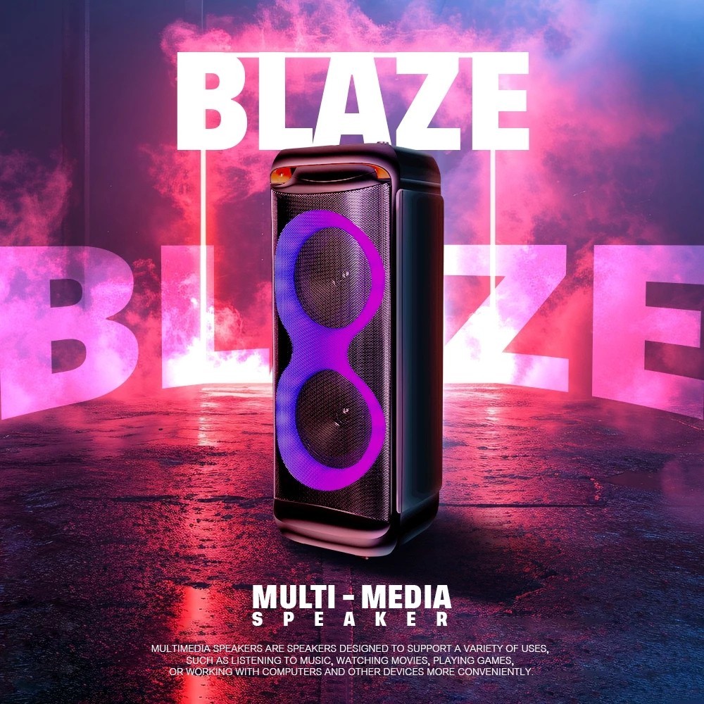 ลำโพงบลูทูธ SAAG รุ่น BLAZE เสียงดี เบสแน่น ไฟ RGB กำลังขับ 30W (15W x 2) พร้อม Tweeter ช่วยให้เสียง