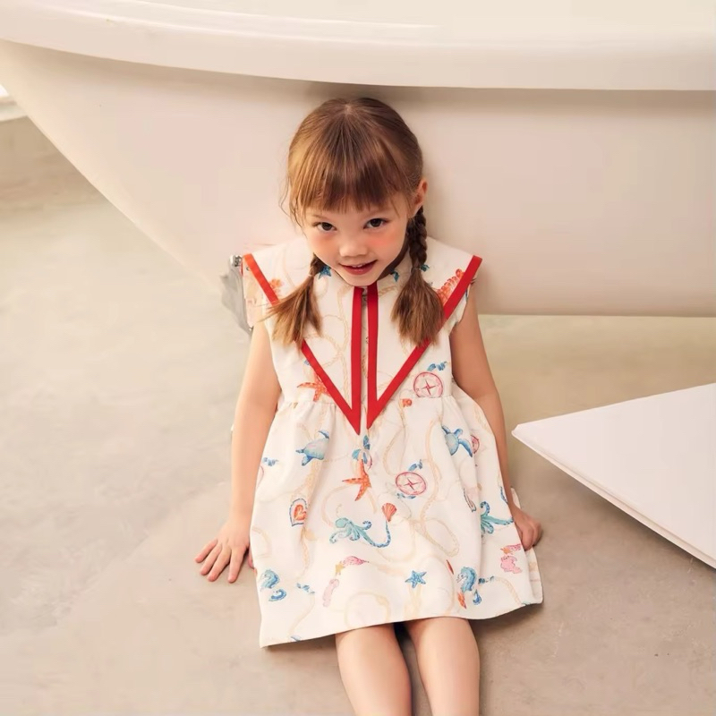 (New) พร้อมส่ง 12-18 2T 4T 5T Endless Holiday Mini Mariner Dress Marine Life