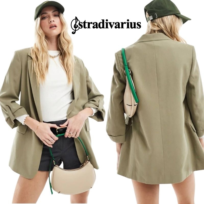 Stradivarius : Beige Flowing Blazer