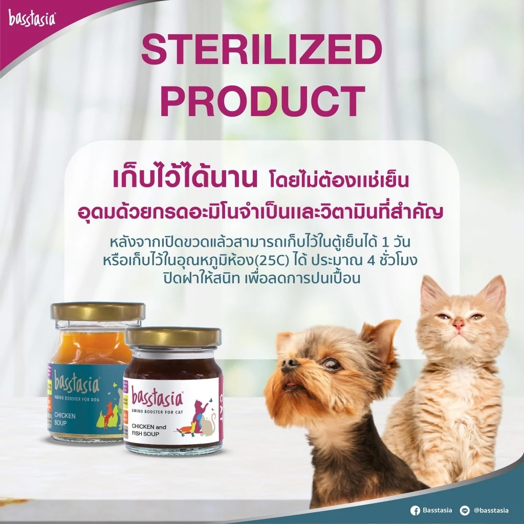 Basstasia Amino Booster ซุปไก่และปลาสกัดเข้มข้นสำหรับแมว (ขนาด 40 ml) หอมอร่อย สินค้าคุณภาพ พร้อมส่ง thumbnail 7