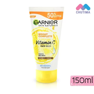 โฟมล้างหน้า การ์นิเย่ วิปโฟม สครับ Garnier Bright Complete / Vitamin C / Sakura Glow Face Wash Scrub 100 ml. / 150 ml.