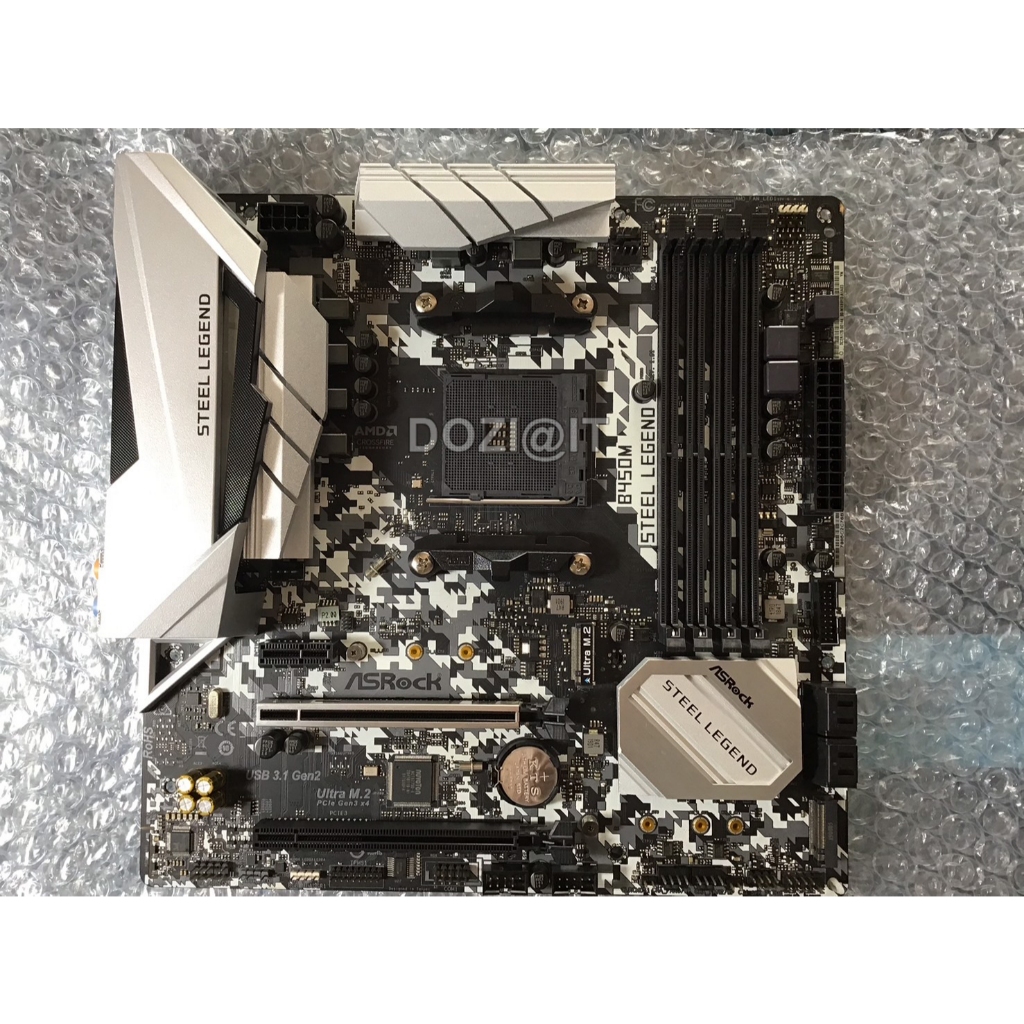 เมนบอร์ดมือสอง Mainboard AM4 • ASROCK B450M STEEL LEGEND สภาพดี (AMD Socket AM4 DDR4 Micro-ATX)