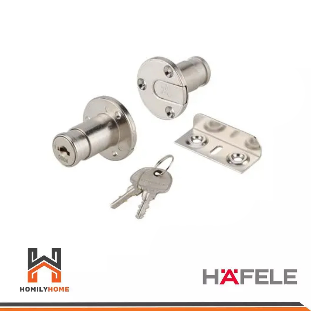 HAFELE กุญแจล็อคบานขอบ SYMO3000 รุ่น 482.01.125 (แพ็ค 1 ชุด) สีนิกเกิล กุญแจล็อค