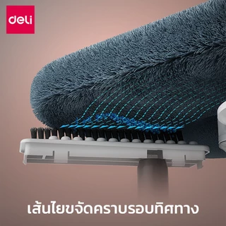 [แถมผ้า] Deli ไม้ถูพื้นแบนหมุนได้ ไม้ถูพื้น ไม้ม็อบ แบบกลม แบบเหลี่ยม มีถังแยกน้ำในตัว Spin Mop