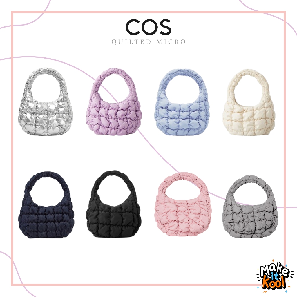 [พร้อมส่ง]-กระเป๋า Cos quilted micro bag  [สีGREY/BLACK / DENIM / BLUE / SILVER]