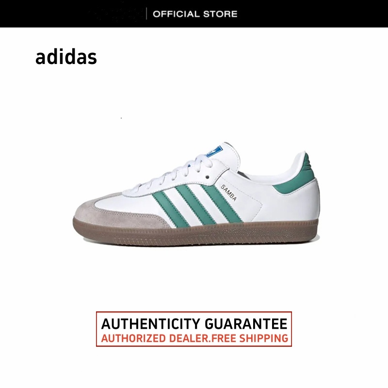 Authenticity Adidas Samba OG White Green / White Blue / White Purple