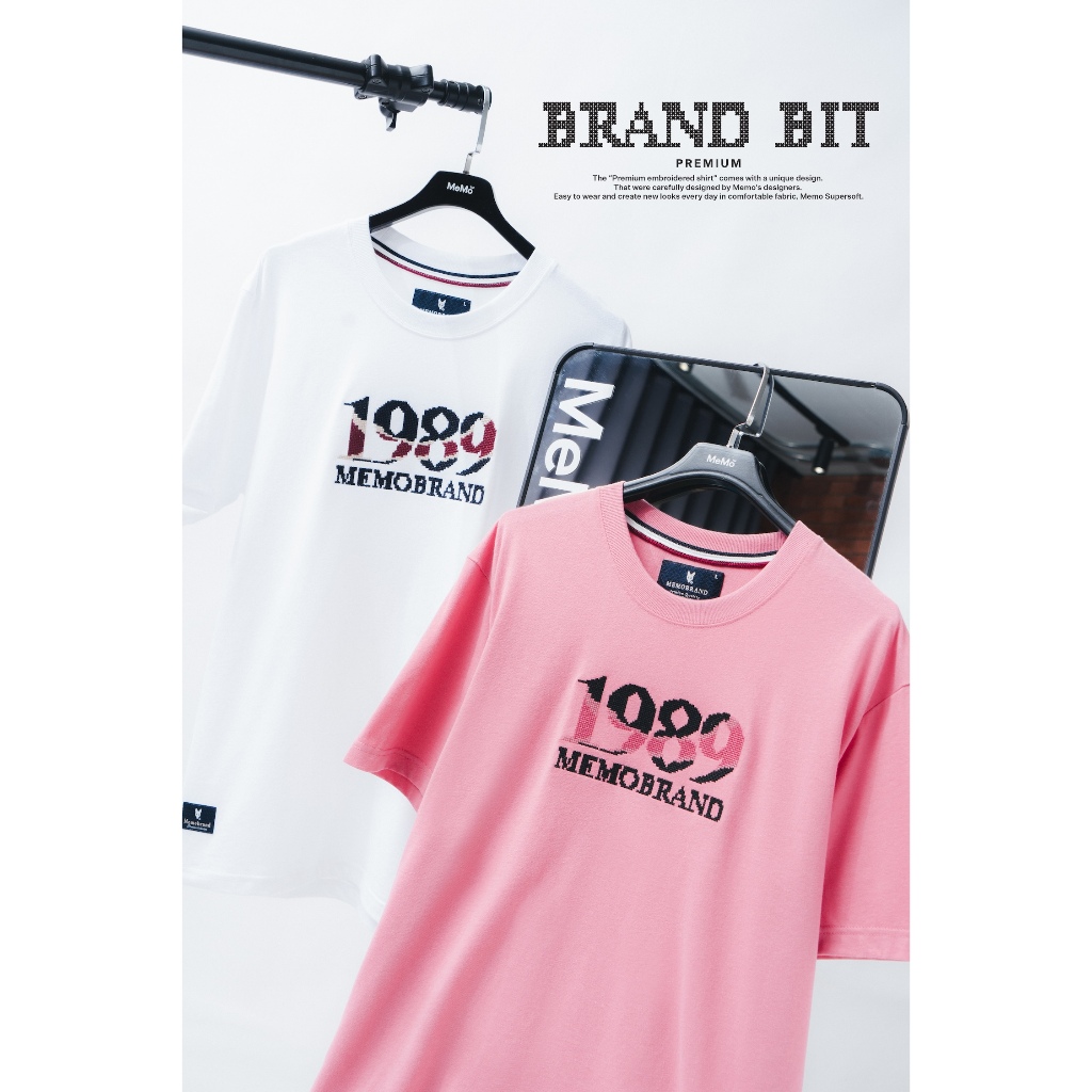 Vibes เสื้อยืด Memo Supersoft Premium ลายปัก รุ่น Brand Bit สินค้าลิขสิทธิ์แท้