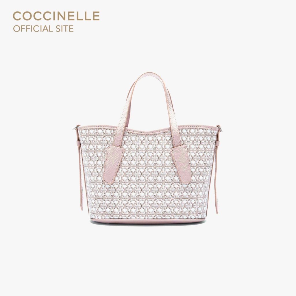 COCCINELLE กระเป๋าถือผู้หญิง รุ่น NEW NEVER WITHOUT BAG TOP HANDLE BAG 180501 สี MULTI BLANCO/ROSETT