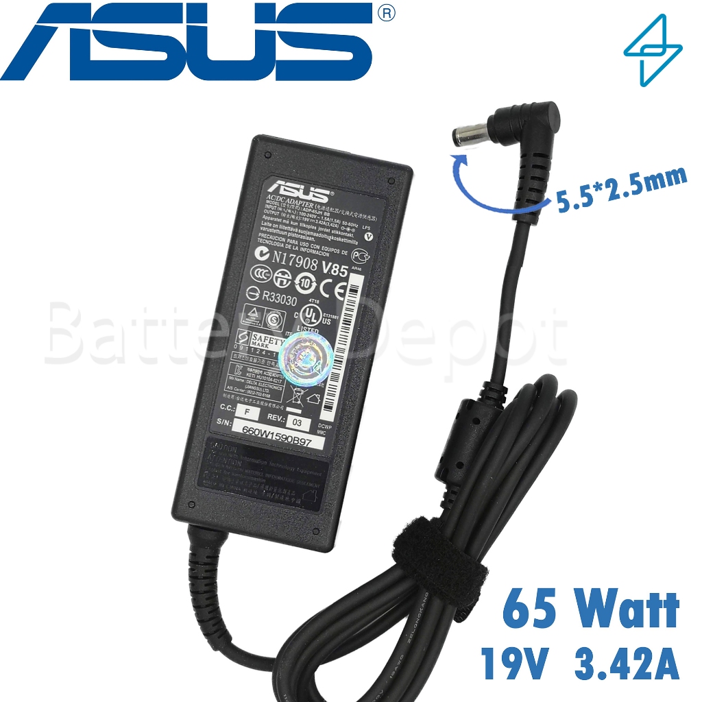 Asus Adapter ของแท้ Asus K40IN R556Q S451L S300c F555Q X452C TP550L K550C A42F 65W 5.5 สายชาร์จ Asus
