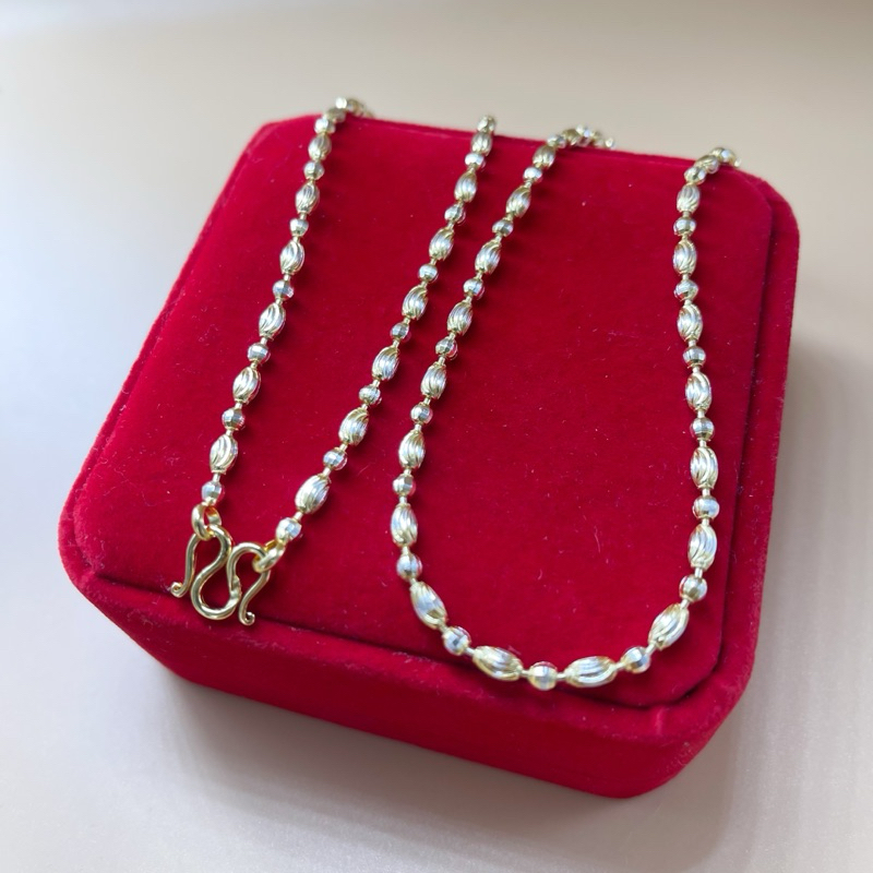 สร้อยคอเม็ดข้าว1บาท ไม่มีหัวจรวด แบบพร้อมส่งไม่ลอก ไม่ดำ มีปลายทาง (NL.120)