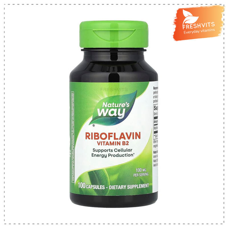 Nature's way,Riboflavin, Vitamin B2, 100 mg, 100 Capsules