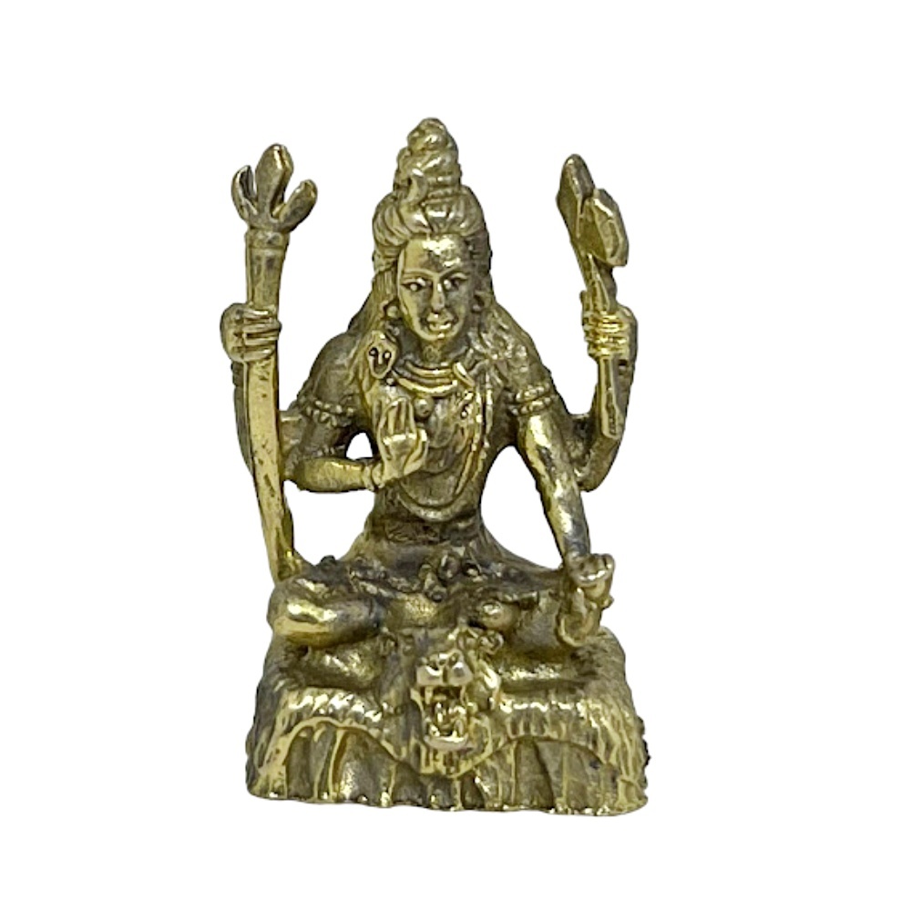พระศิวะ พระอิศวร เทวรูปจิ๋ววัสดุทองเหลือง สูง 2.6 cm. #2 lord shiva mini brass statue