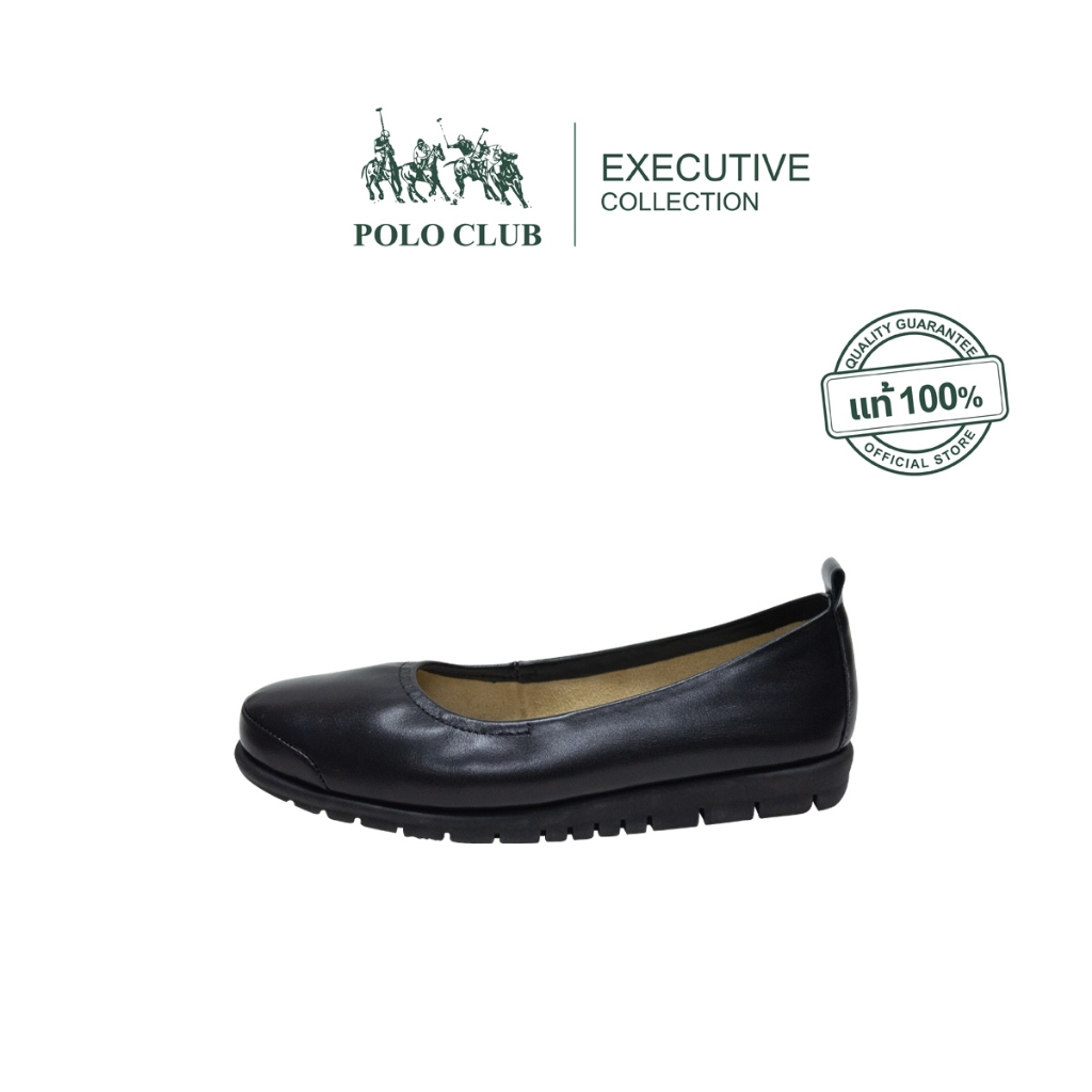 POLO CLUB รองเท้าหนัง รุ่น EX-1562 สีดำ | รองเท้าคัดชูผู้หญิง