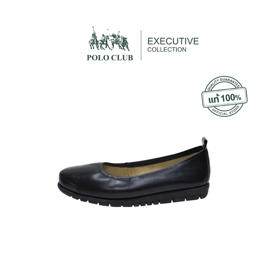 POLO CLUB รองเท้าหนัง รุ่น EX-1562 สีดำ | รองเท้าคัดชูผู้หญิง
