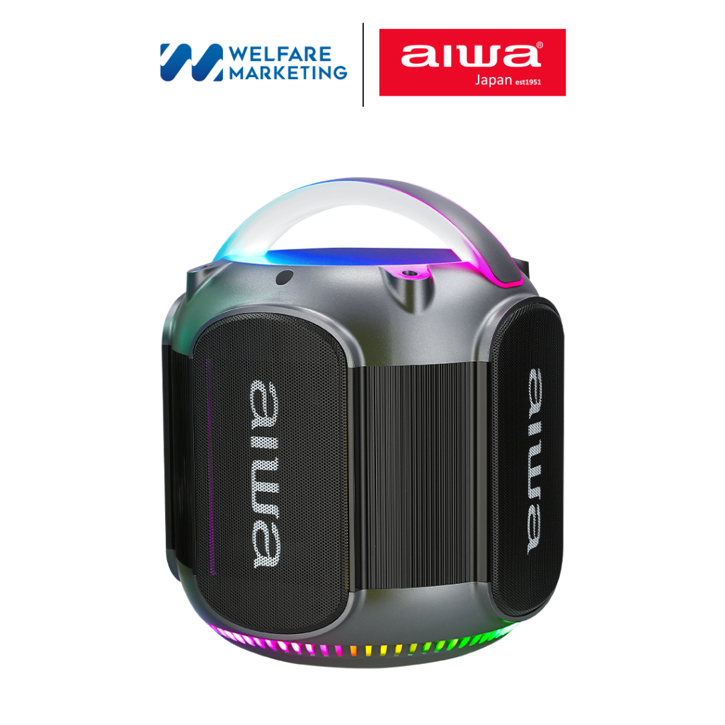 [ผ่อน 0%] AIWA Spectre Zero Bluetooth Speaker ลำโพงบลูทูธพกพา 360° Stereo Sound กันน้ำระดับ IPX4