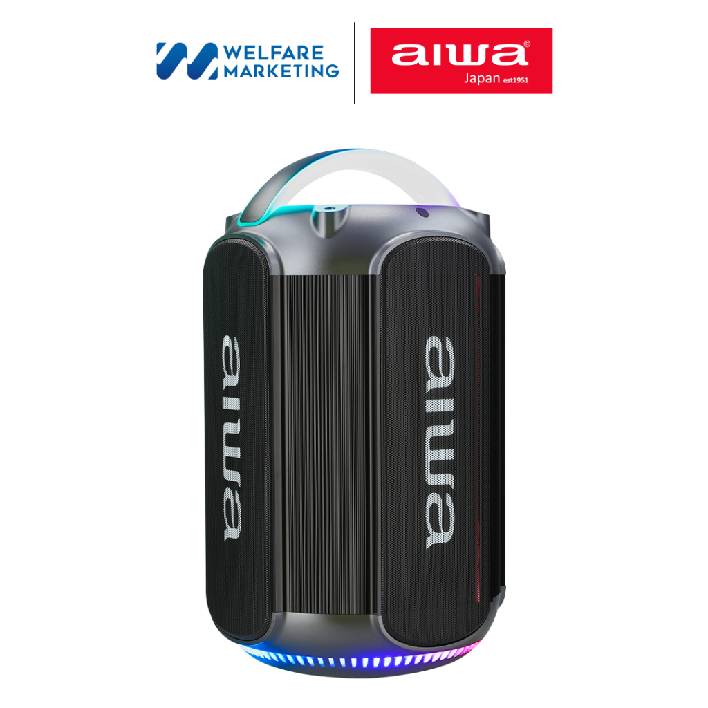 [ผ่อน 0%] AIWA Spectre Max Bluetooth Speaker ลำโพงบลูทูธพกพา 360° Stereo Sound กันน้ำระดับ IPX4
