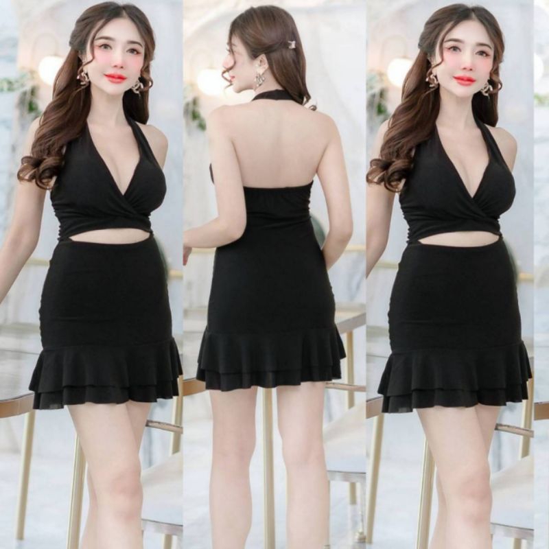 เดรสคล้องคอเสริมฟองน้ำผ้าity