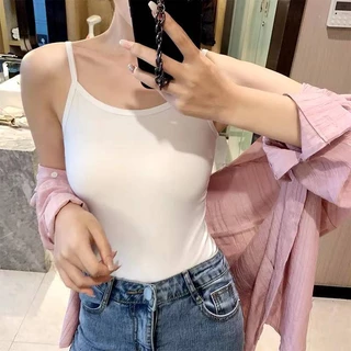เสื้อสายเดี่ยว เต็มตัว (ผ้าคอตตอน) เสื้อสายเดี่ยวใส่สบาย ผ้ายืด ไม่ร้อน