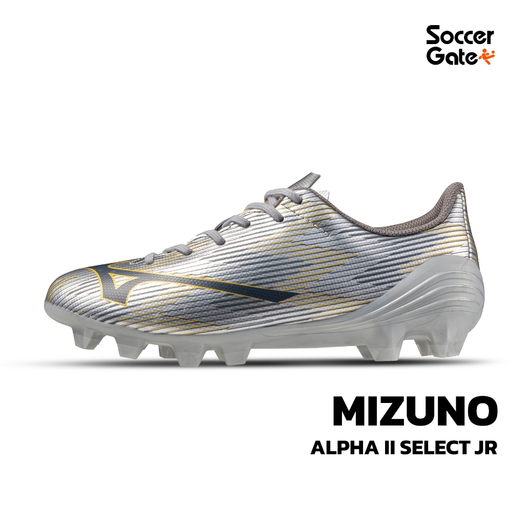 MIZUNO ALPHA II SELECT Jr รองเท้าฟุตบอล (เด็ก) ของแท้ [โค้ด SOCC1000 ลดสูงสุด 1000 เมื่อซื้อครบ 1500