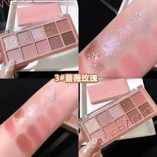 Sweet Mint อายแชโดว์พาเลท ชิมเมอร์ กันน้ํา เนื้อแมตต์ 10 สี ZP0105
