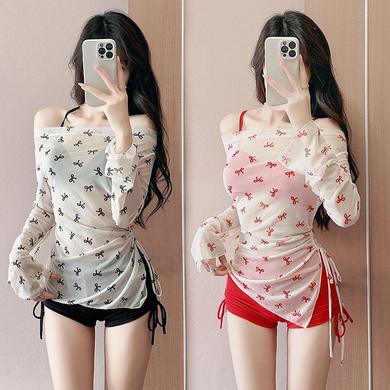 ชุดว่ายน้ําผู้หญิง3ชิ้น  สไตล์ครีมกันแดดเสื้อ 3040