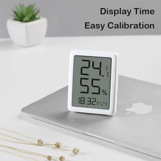 Miaomiaoce เครื่องวัดอุณหภูมิและความชื้น เซนเซอร์ความแม่นยําสูง จอLCD Thermometer & Hydrometer แสดงผลเวลาและวันที่