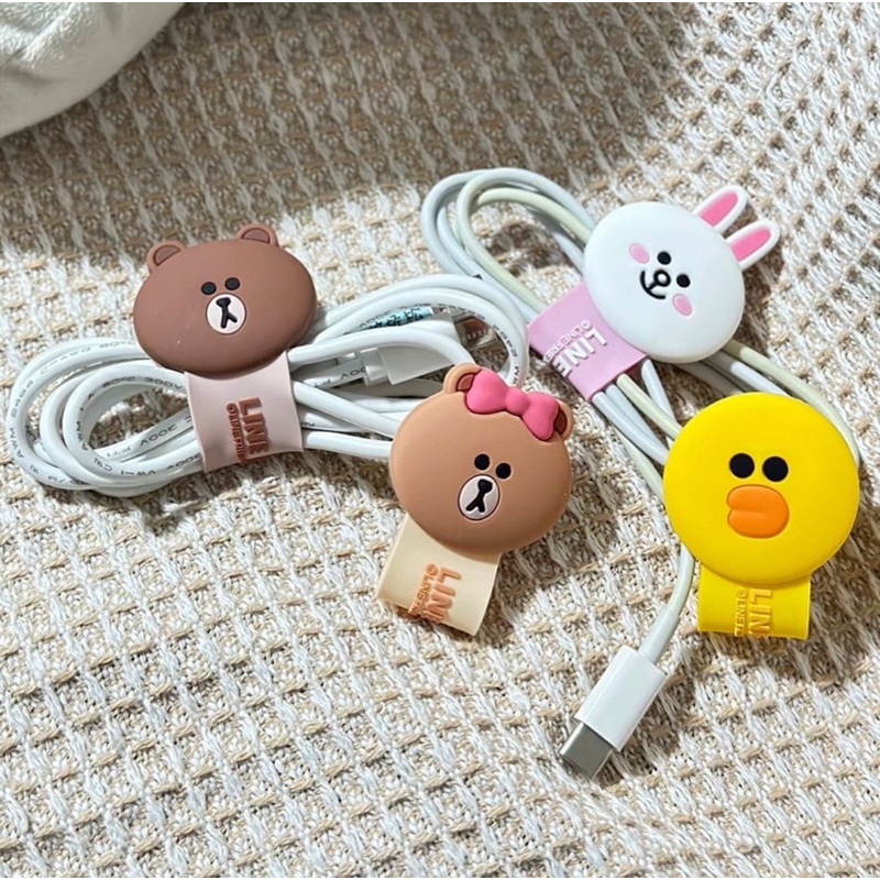 พร้อมส่ง ✅ สายรัดสายไฟ รัดสายชาร์จ จัดระเบียบสาย Line Friends