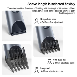 Xiaomi Mijia Electric Hair Clipper 2 ปัตตาเลี่ยนตัดผม ปัตตาเลี่ยนไร้สาย ปัตตาเลี่ยนไฟฟ้า ปรับความเร็วได้ 2 ระดับ กันน้ำ
