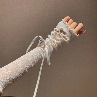ถุงมือยาวตาข่าย สไตล์โลลิต้าXT049
