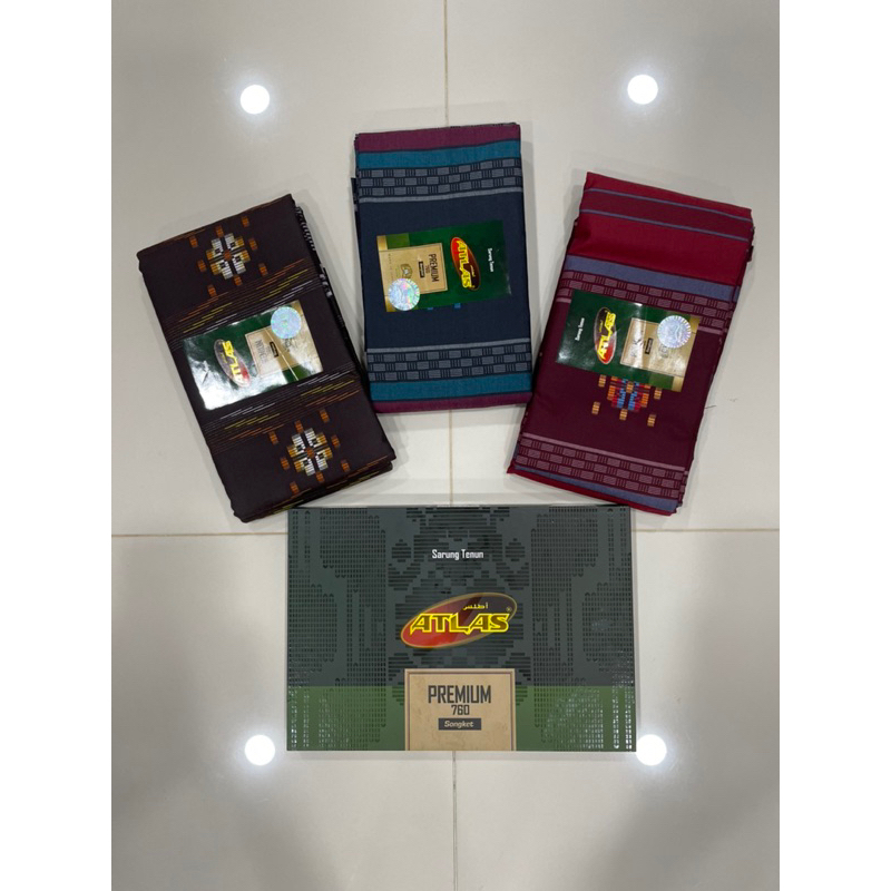 ผ้าโสร่งผู้ชาย ตรา ATLAS 760 770 ผ้าสวยเนื้อดี ไม่ลื่น เย็บแล้ว