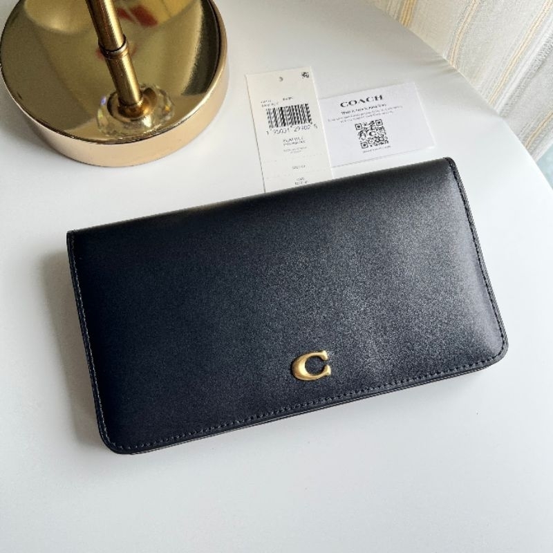 (สด-ผ่อน)กระเป๋าตรังใบยาว  C✩ach   Slim Wallet #C5191 กระเป๋าตังใบยาว งานช็อป